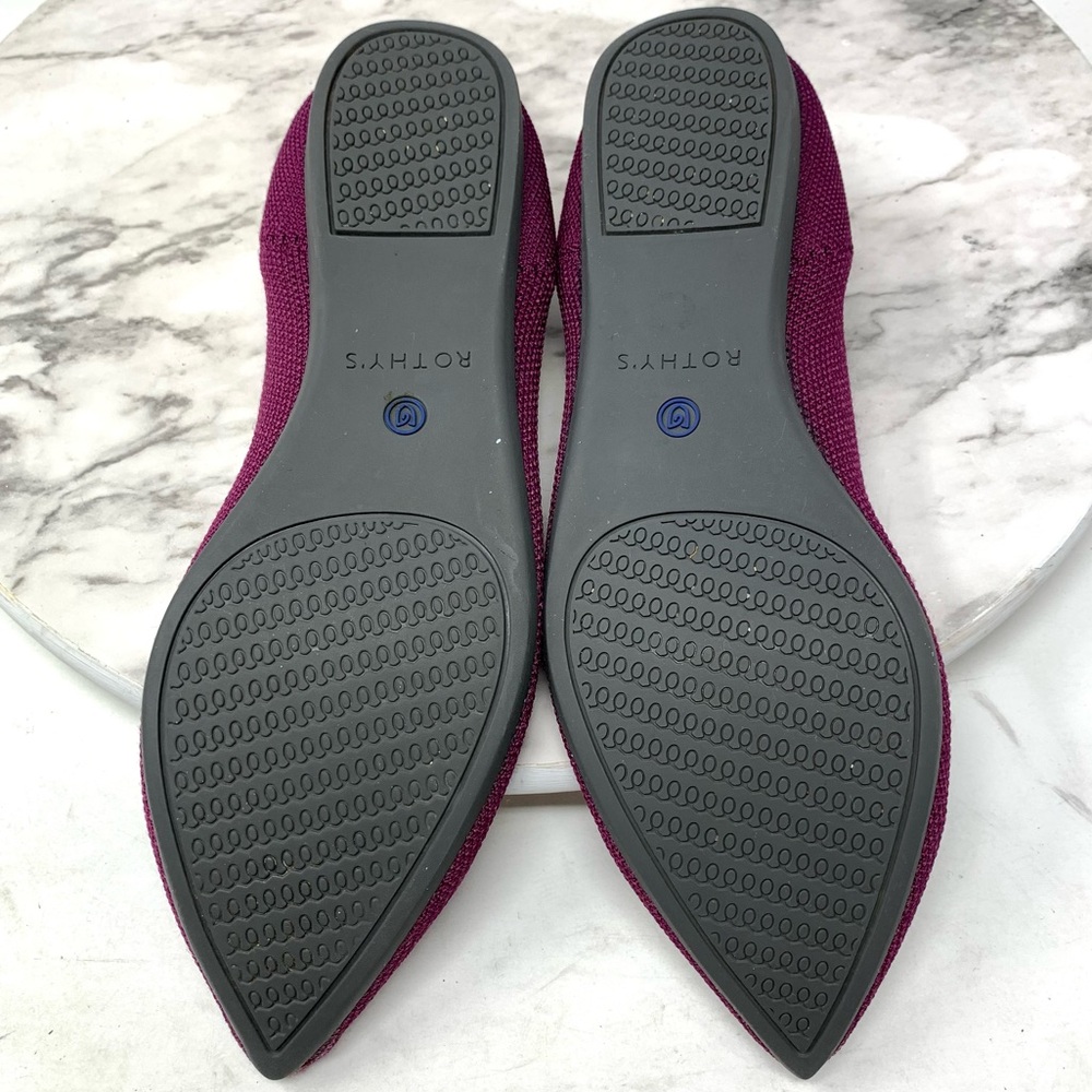 *No Insoles Rothys The Point Stretch Knit Orchid Ballet Flats 7.5 Retired Sporty - Picture 8 of 15